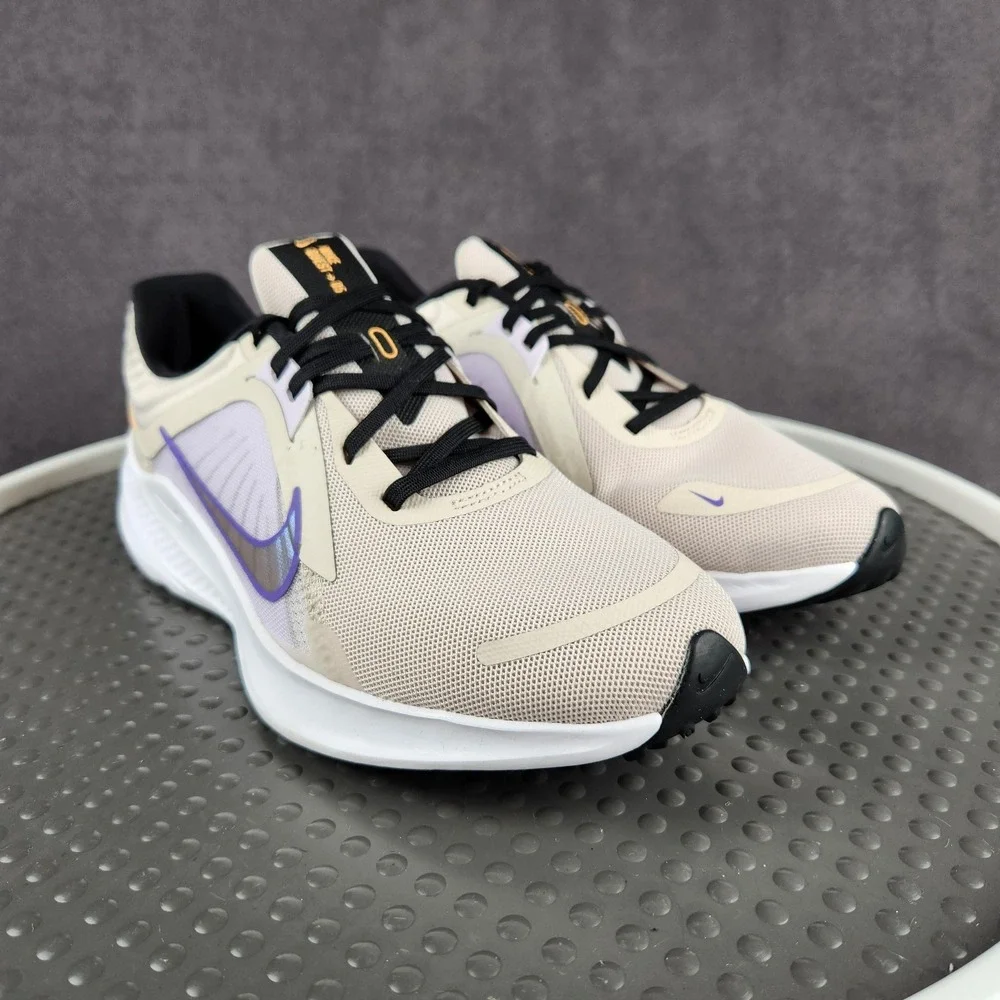 Nike Quest 6 Running Shoes Womens Size 8.5 Beige Purple Sneakers DD9291-101‎